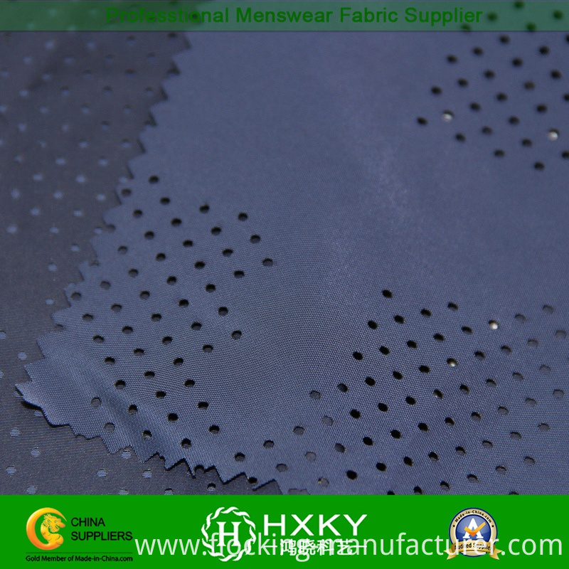 Perforated Polyester Memory Fabric with Pattern for Sportswear Jacket